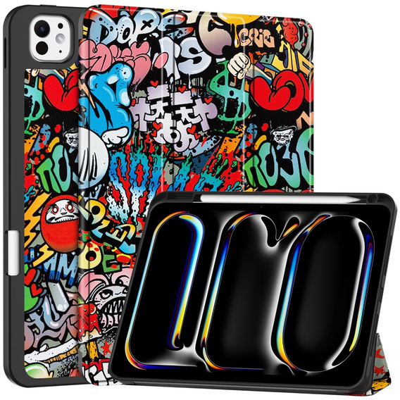 Husă pentru iPad Pro 11 2024, Smartcase, graffiti