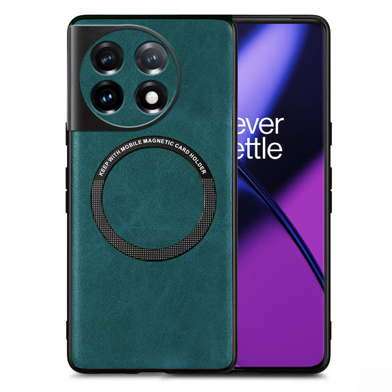 Huse pentru OnePlus 11 5G, Leather Hybrid MagSafe, verde