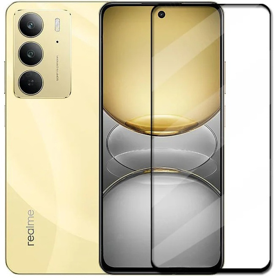 Sticlă călită 3D pentru Realme 14X / Realme C75, cadru negru