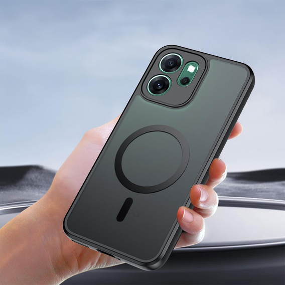 Carcasă Matt pentru Oppo Reno 14, pentru MagSafe, negru translucid