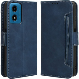 Cu clapetă pentru Motorola Moto E14, Card Slot, albastru închis