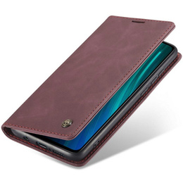 Husa CASEME pentru Xiaomi Redmi Note 8 Pro, Leather Wallet Case, roșu