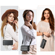 Husă CASEME pentru Samsung Galaxy A56 5G, RFID Leather Wallet, cu curea de umăr, negru