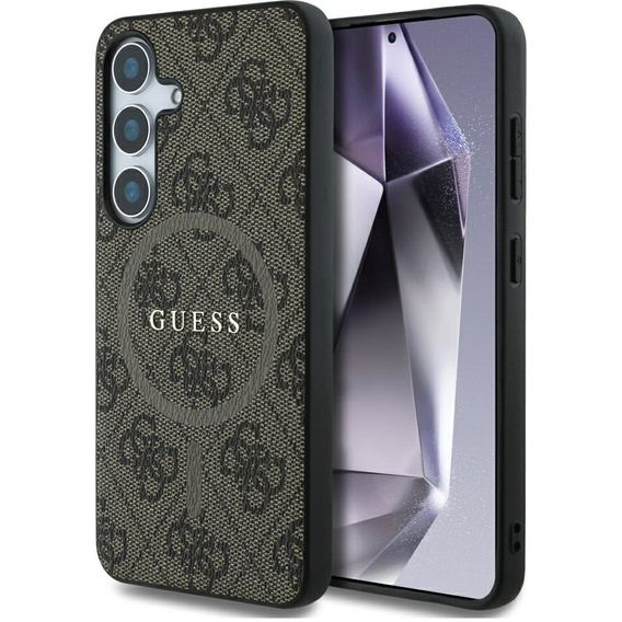 GUESS Huse pentru Samsung Galaxy S25, 4G Ring Classic Logo, maro