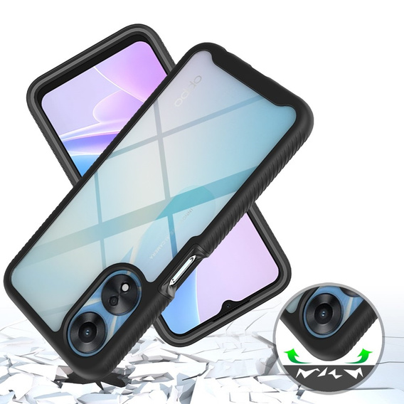 Carcasă pentru Oppo A78 5G, Shockproof, cu folie, negru