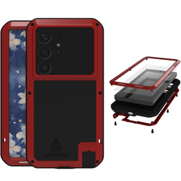 Love Mei Huse pentru Samsung Galaxy S25 Ultra, armored with glass, roșu