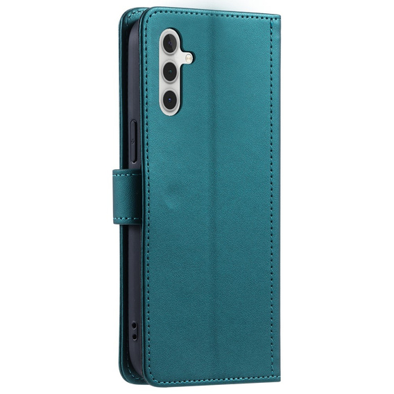 Husă cu clapetă pentru Samsung Galaxy A55 5G, Rhombus Crossbody Leather, verde închis