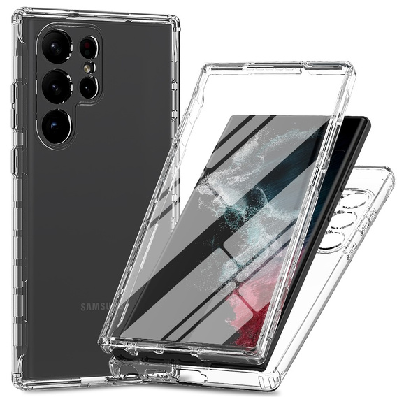 Carcasă pentru Samsung Galaxy S23 Ultra, Shockproof, cu folie, transparentă