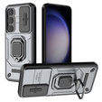 Husă pentru Samsung Galaxy S24, KickStand Camera Lens, gri