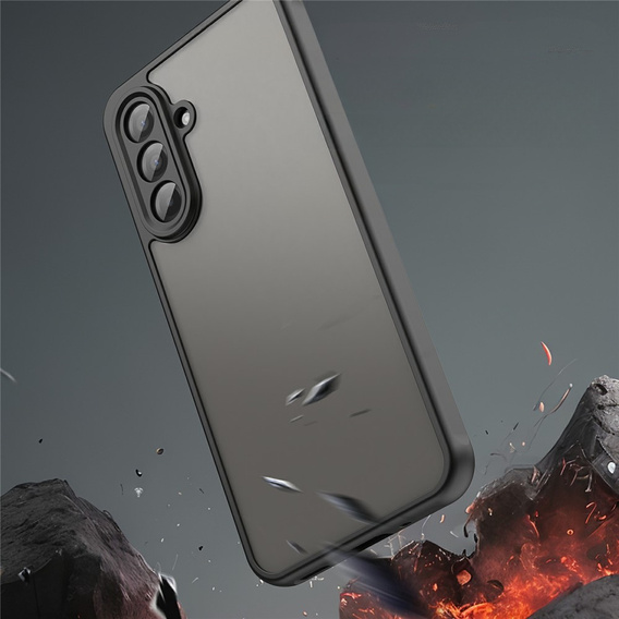 Carcasă Matt pentru Samsung Galaxy A17 5G, fumurie cu margini negre