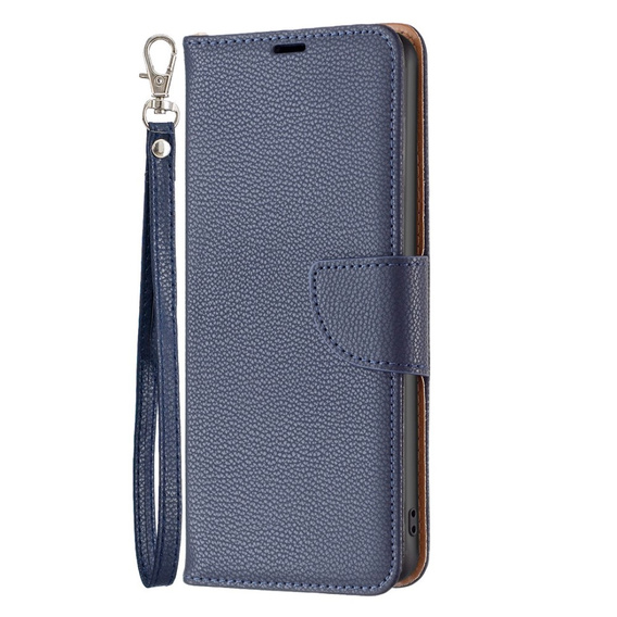 Cu clapetă pentru Samsung Galaxy A54 5G, Wallet Litchi Magnet, albastru închis