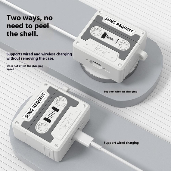 Carcasă retro din silicon pentru casetă Apple AirPods Pro 3