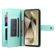 Cu clapetă pentru Samsung Galaxy S25 Ultra, Wallet Zipper Pocket, verde