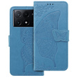 Cu clapetă pentru Xiaomi Poco X6 Pro 5G, Butterfly, violet
