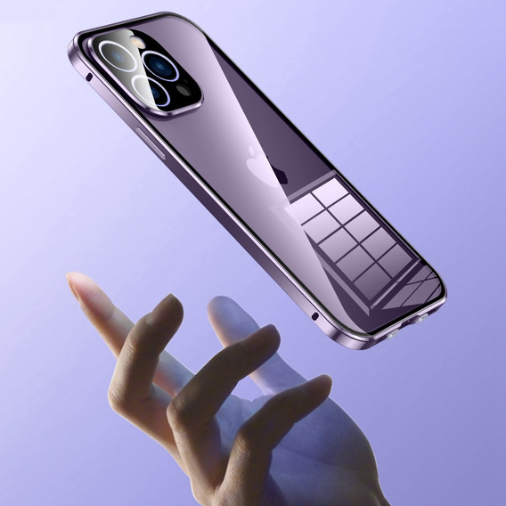 Husa pentru iPhone 14 Pro Max, Magnetic Dual Glass, violet