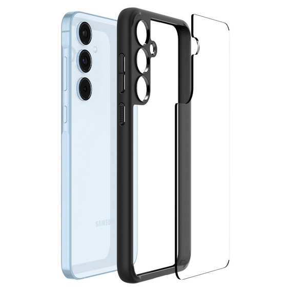 Carcasa Spigen pentru Samsung Galaxy A55 5G, Ultra Hybrid, negru + sticlă temperată 9H