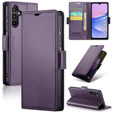 Carcasă pentru Samsung Galaxy A15 4G / 5G, ERBORD Glossy Litchi, portofel cu clapetă + sticlă temperată 9H