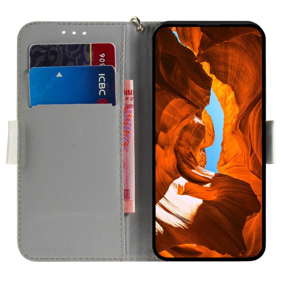Cu clapetă pentru Motorola Moto E22 / E22i, Wallet, flowers, alb