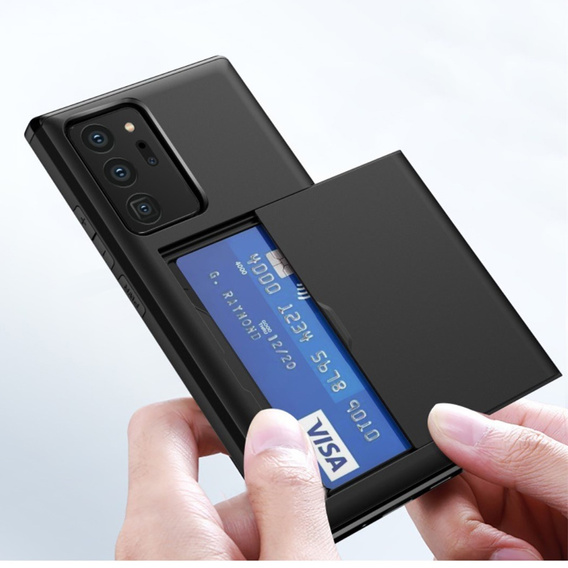 Huse pentru Samsung Galaxy Note 20 Ultra, Sliding Card Holder, negru