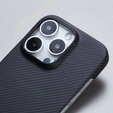 Husă pentru iPhone 16 Pro, Aramid Fiber Cover, negru