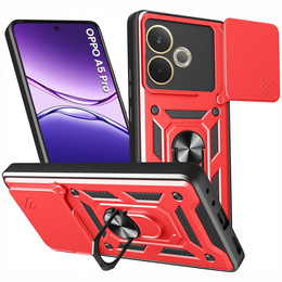 Husă blindată pentru Oppo A5 Pro 5G, CamShield Slide, roșu