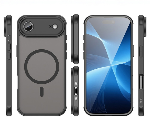 Husă Matt pentru iPhone Air, pentru MagSafe, cu protecție pentru cameră, negru mat