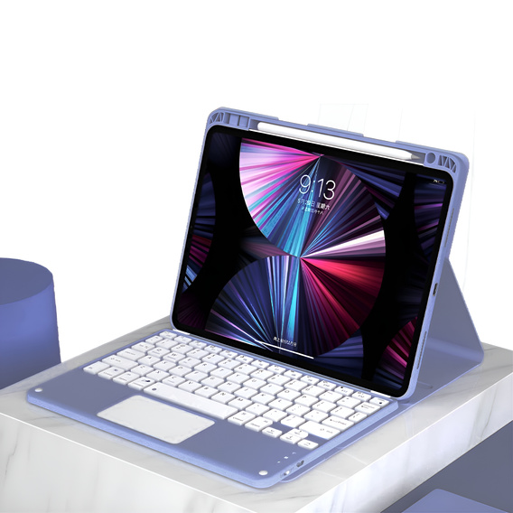 Carcasă + tastatură iPad 10.2 2021 / 2020 / 2019 / Air 10.5 2019, Leather Pen Slot TouchPad, violet