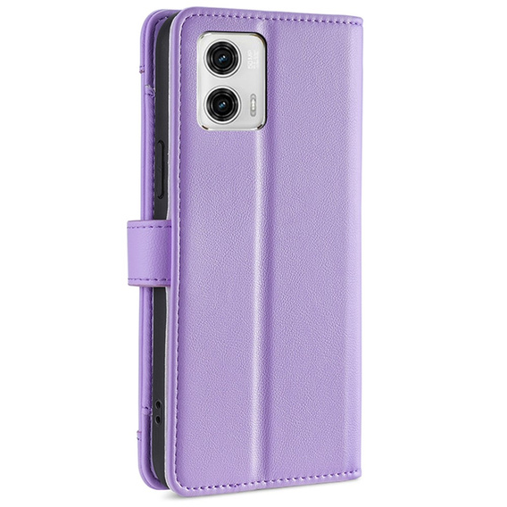 Cu clapetă pentru Motorola Moto G73 5G, Wallet Zipper Pocket, violet