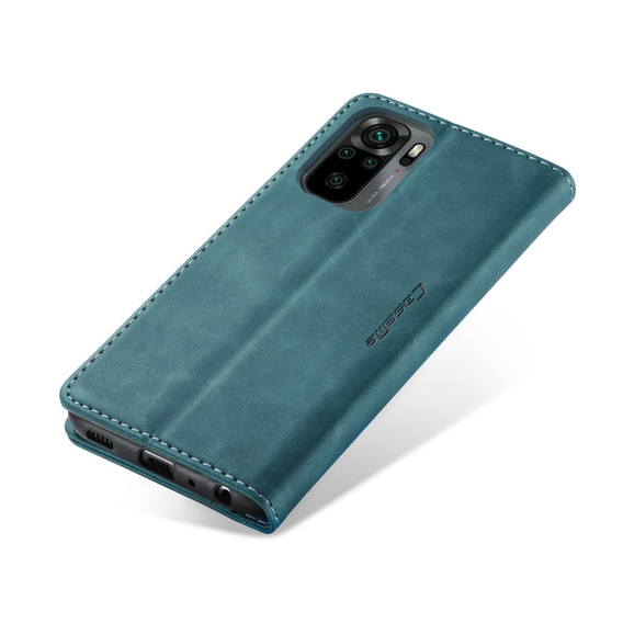 Husa CASEME pentru Xiaomi Redmi Note 10 / 10S, Leather Wallet Case, verde