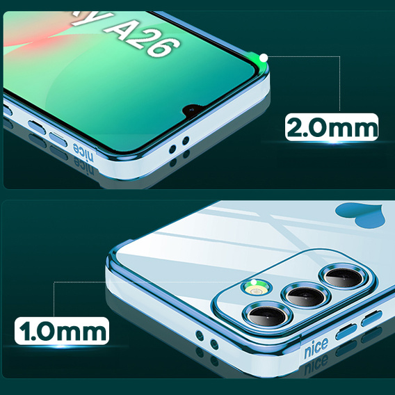 Carcasa pentru Samsung Galaxy A26, Electro heart, albastru + sticlă 9H