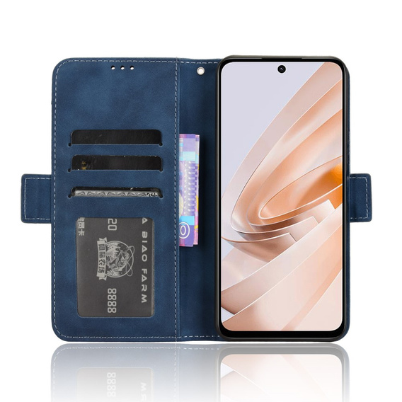 Cu clapetă pentru Xiaomi Redmi 13, Card Slot, albastru închis
