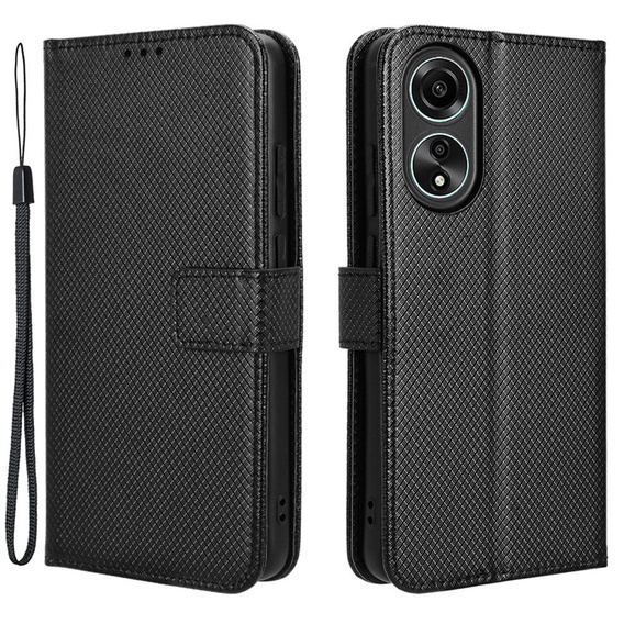 Cu clapetă pentru Oppo A58 4G, Smart Magnet, negru