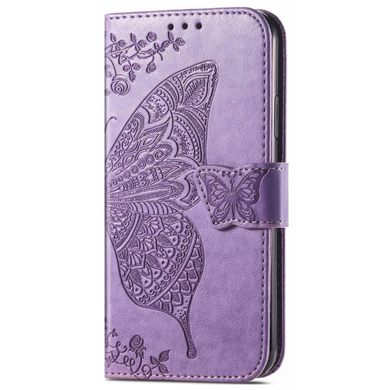 Cu clapetă pentru Motorola Moto G84, Butterfly, violet