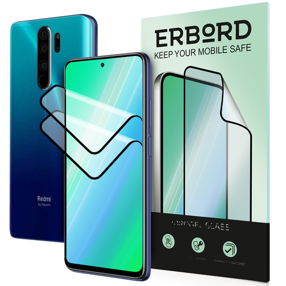 2x sticlă ceramică ERBORD Hybrid Glass pentru Xiaomi Redmi Note 8 Pro