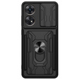 Husă blindată pentru Oppo A98 5G, Camera Slide Card Slot, negru