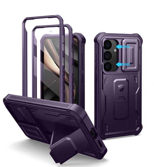 Husă blindată pentru Samsung Galaxy S25, Dexnor Full Body (Two Frames), violet