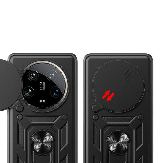 Husă blindată pentru Xiaomi 14 Ultra, CamShield Slide, negru