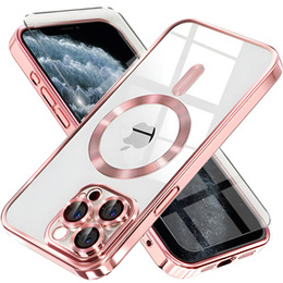 Husă pentru iPhone 11 Pro, Electro MagSafe, roz + Sticlă pentru ecran