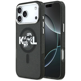 Husă MagSafe Karl Lagerfeld IML Glitter Karl & Choupette Sketch Logo pentru iPhone 17 Pro Max