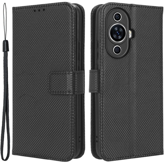 Cu clapetă pentru Huawei Nova 11, Wallet Smart Magnet, negru