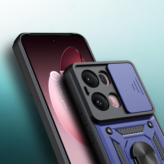 Husă blindată pentru Oppo Reno 13 Pro, CamShield Slide, albastru