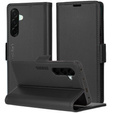 Husă pentru Samsung Galaxy A26, ERBORD Glossy Litchi, portofel cu clapetă, negru
