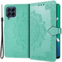 Cu clapetă pentru Samsung Galaxy M53 5G, Mandala, verde