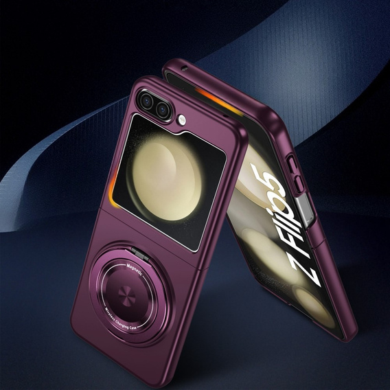 Husă GKK pentru Galaxy Z Flip 5 5G, Colțuri Dropproof MagSafe, transparent / violet