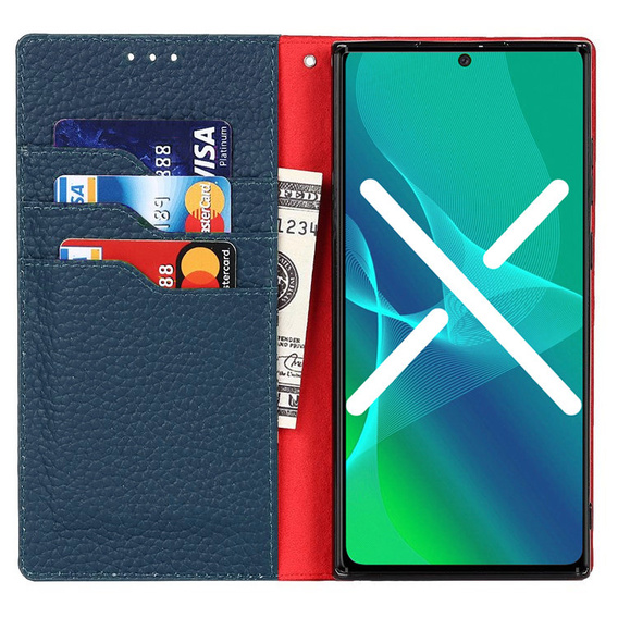 Husă din piele pentru Samsung Galaxy S20 FE, ERBORD Grain Leather, albastru închis