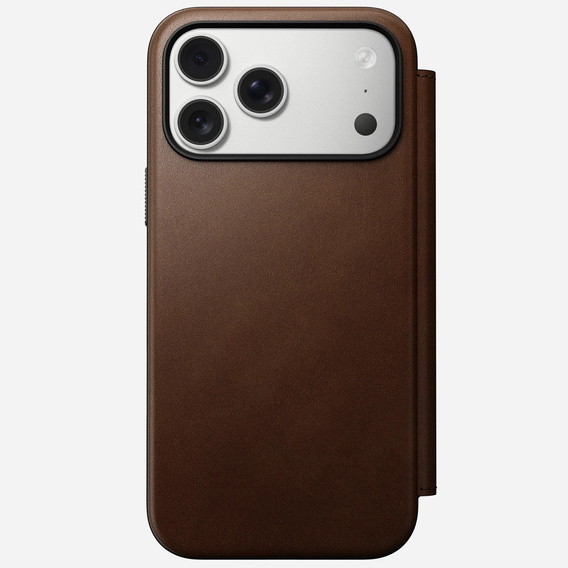 Husă Nomad pentru iPhone 17 Pro Max, Folio din piele modernă, maro