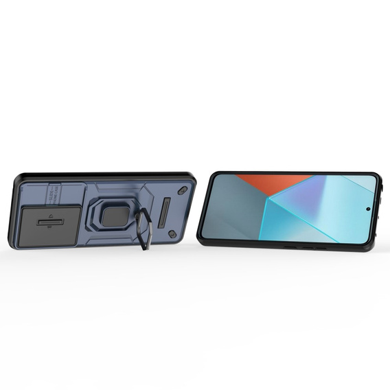 Husă pentru Xiaomi Redmi Note 13 Pro 5G, KickStand Camera Lens, albastru
