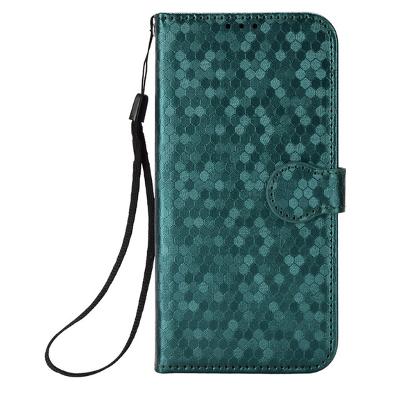 Husă cu clapetă pentru Oppo Reno 14F, Wallet Rhombus, verde