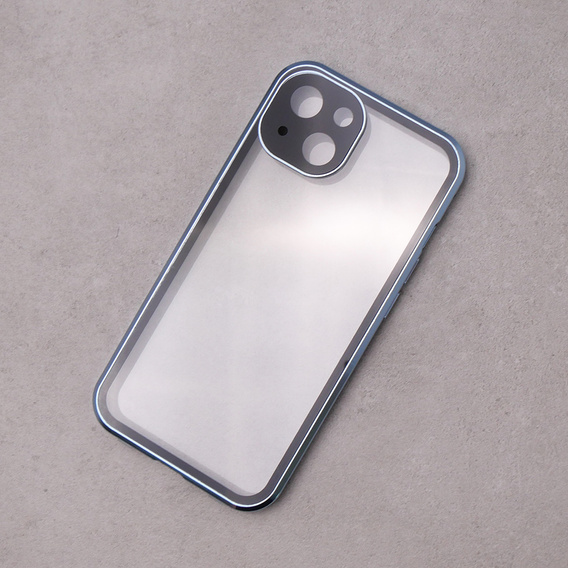 Husa pentru iPhone 13, Magnetic Dual Glass, albastru