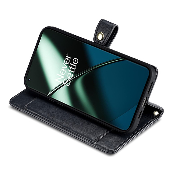 Cu clapetă pentru OnePlus 12 5G, Wallet Zipper Pocket, negru